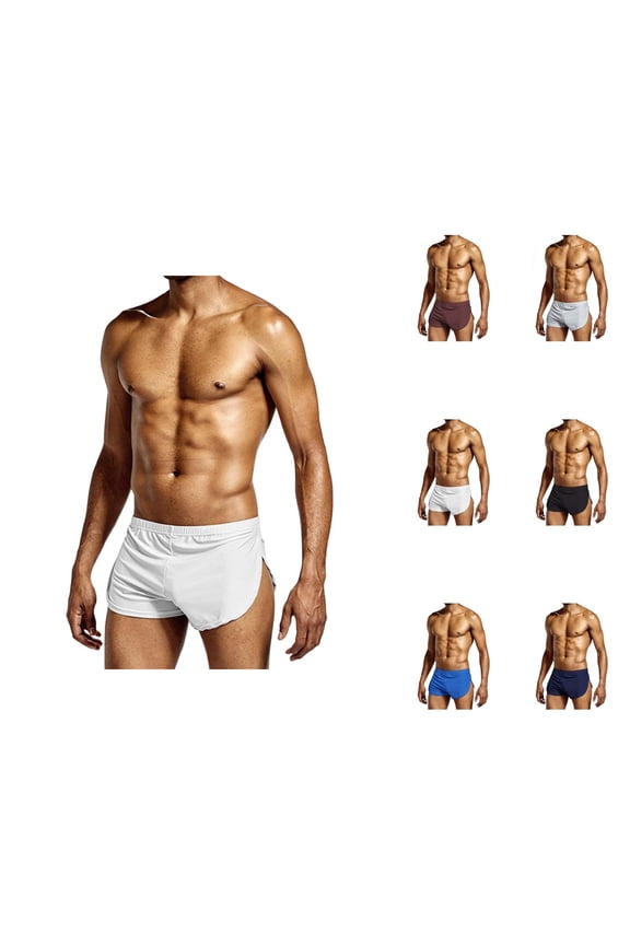 Mens Boxer Underwear Lightweight Breathable Side Split Boxer Shorts Briefs Trunks Style Underpants