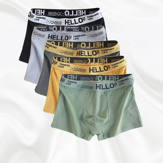 Mens Boxer Underwear Sexy Comfortable Breathable Fashion,5 Pack.
