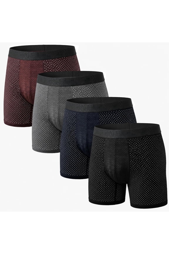 Mens Boxers, CaiDieNuBreathable Lightweight Sleep Pajama Underwear, Mens Sleeping Boxers, 3 Pack