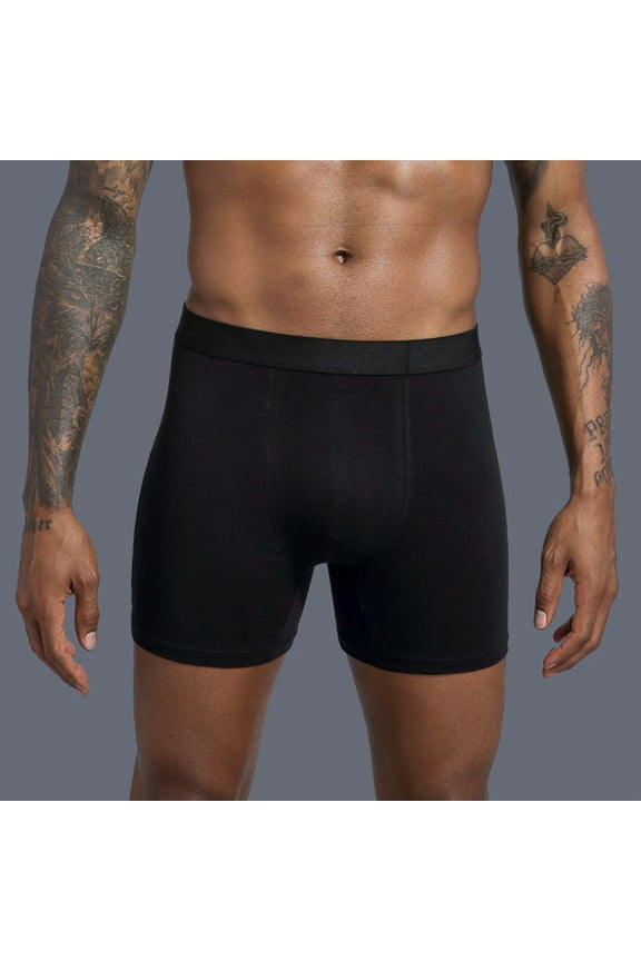 Mens Boxers Micro Modal Underwear Moisture Wicking Boxer Shorts Breathable Trunks Black L