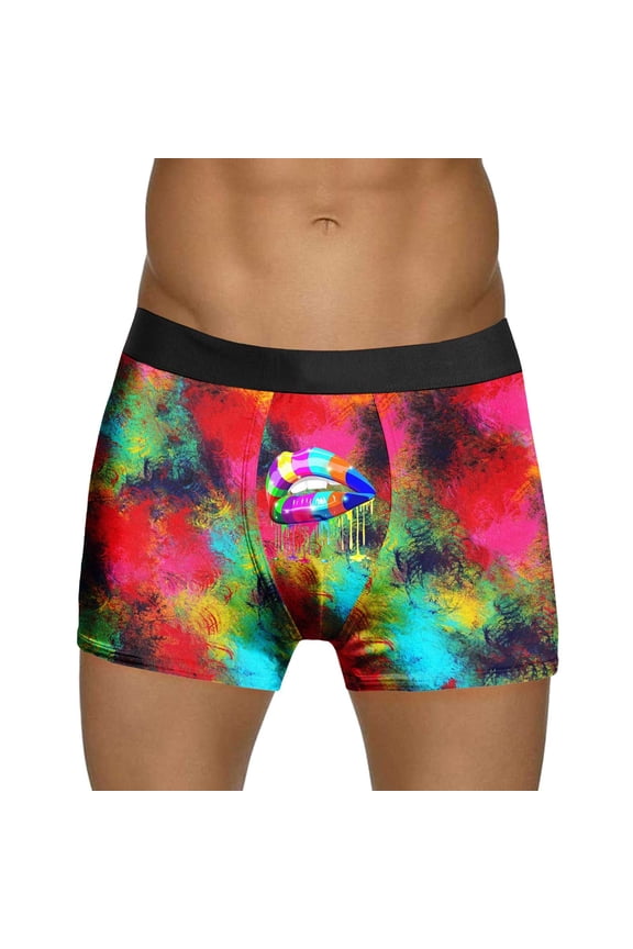 Mens Boxers Premium Funny Wife Face Pajama Plaid Sleep Shorts Valentine's Day Short Sleep Bottom Underwear Orange M