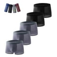 thumbnail image 1 of Mens Boxers Shorts Multipack of 5 Mens Underwear Trunks with Black Elastic Cotton Boxers for Men Mens Underpants Dark Gray L, 1 of 3