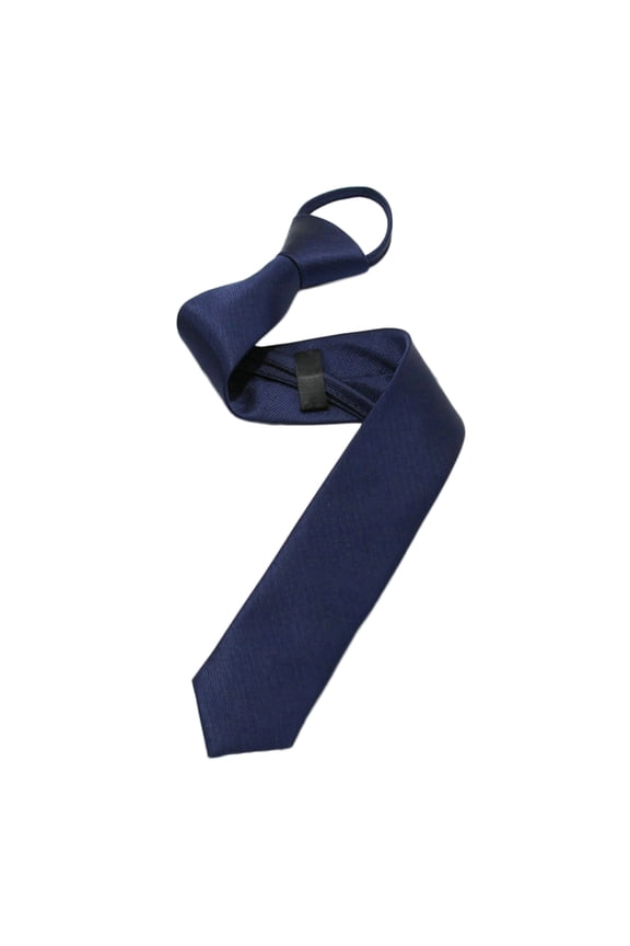 Mens Boys Solid Color Zipper Ties Necktie Pre-tied Business Skinny Neck Tie Party Wedding Club Suit Neckwear