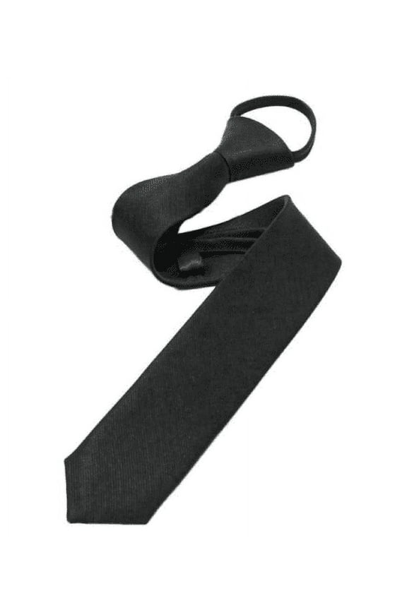 Mens Boys Solid Color Zipper Ties Necktie Pre-tied Business Skinny Neck Tie Party Wedding Club Suit Neckwear