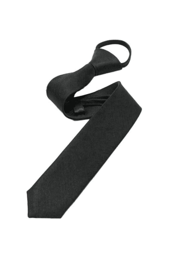 Mens Boys Solid Color Zipper Ties Necktie Pre-tied Business Skinny Neck Tie Party Wedding Club Suit Neckwear