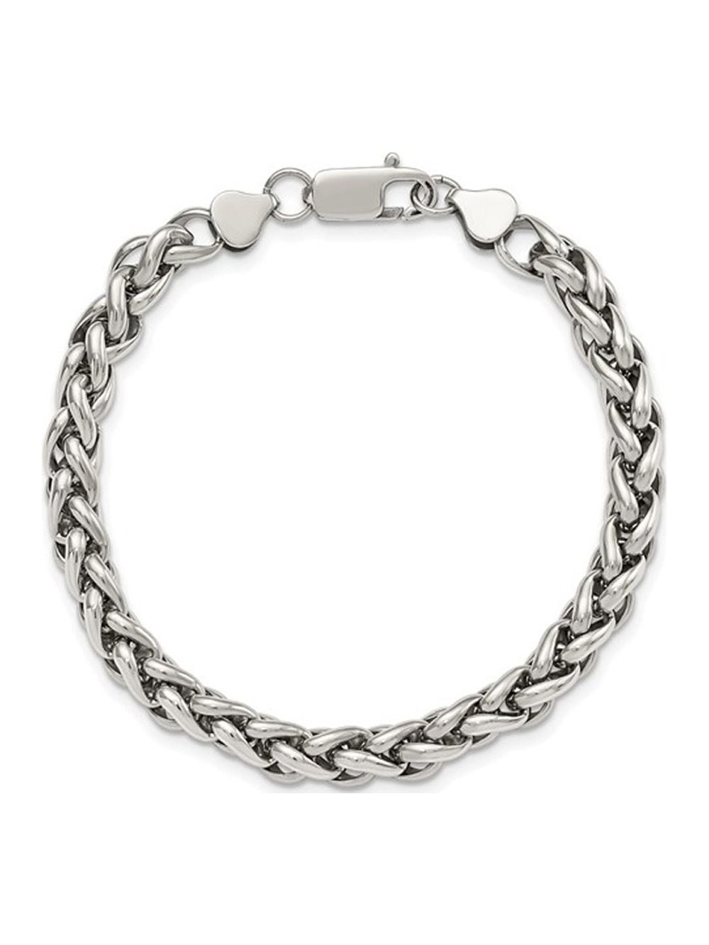 Gem & Harmony Mens Bracelet in Polished Stainless Steel 8.50 inches for Men
