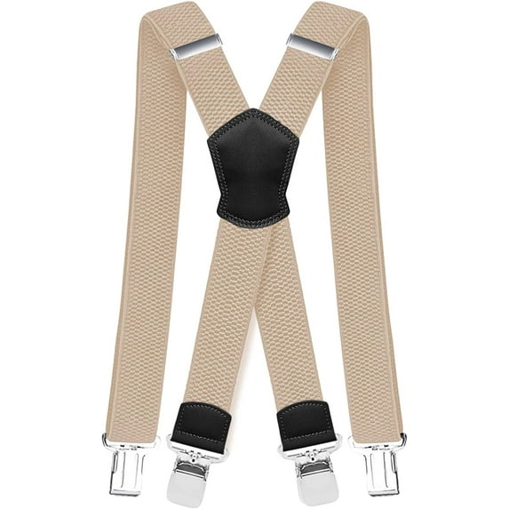 Mens Braces 4 cm Wide 1.5 inch Heavy Duty Suspenders for Trousers with 4 Strong Metal Clips Adjustable and Elastic for Men and Woman X Formu2026