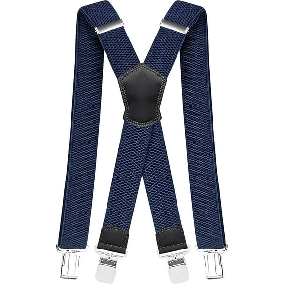 Mens Braces 4 cm Wide 1.5 inch Heavy Duty Suspenders for Trousers with 4 Strong Metal Clips Adjustable and Elastic for Men and Woman X Formu2026