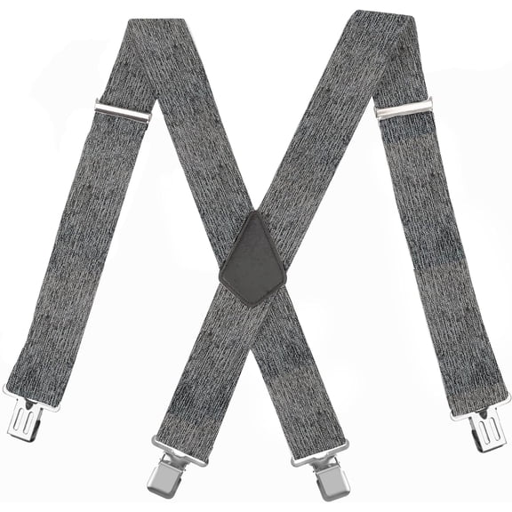 Mens Braces For Trousers 4 x Strengthened Clips,Elastic Adjustable X Shape Trouser Braces With Clips,Heavy Duty Trouser Braces With Clips