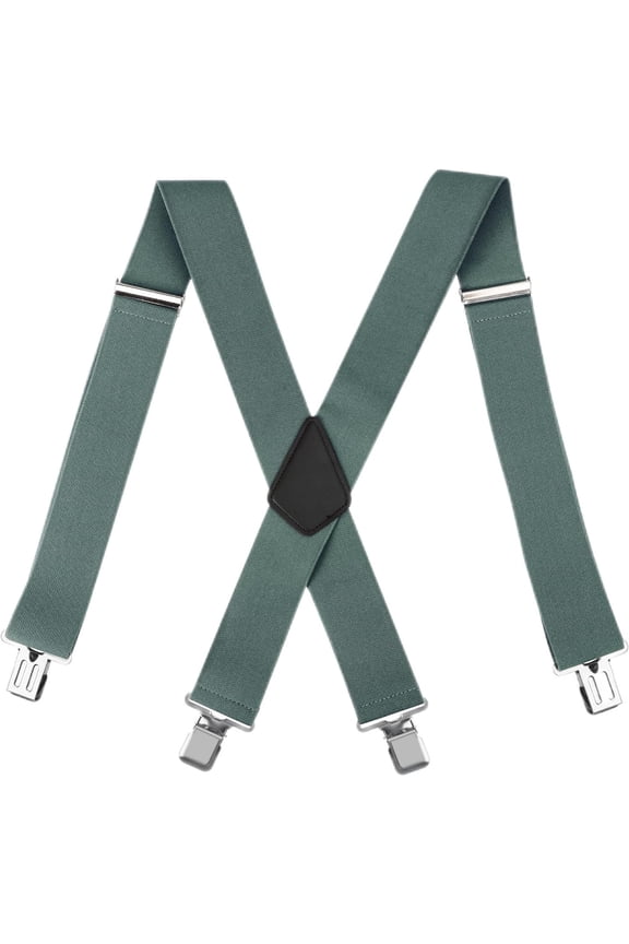 Mens Braces For Trousers 4 x Strengthened Clips,Elastic Adjustable X Shape Trouser Braces With Clips,Heavy Duty Trouser Braces With Clips