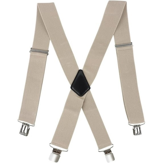 Mens Braces For Trousers With Strong Clips Metal Clip Adjustable Wide 5 cm 1.96 inch Heavy Duty X-BACK Suspenders Straight