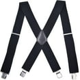 thumbnail image 1 of Mens Braces For Trousers With Strong Clips Metal Clip Adjustable Wide 5 cm 1.96 inch Heavy Duty X-BACK Suspenders Straight, 1 of 1