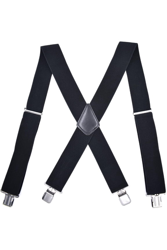 Mens Braces For Trousers With Strong Clips Metal Clip Adjustable Wide 5 cm 1.96 inch Heavy Duty X-BACK Suspenders Straight