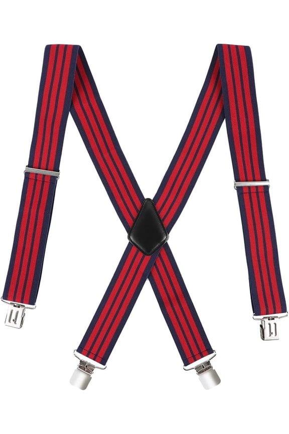 Mens Braces For Trousers With Strong Clips Metal Clip Adjustable Wide 5 cm 1.96 inch Heavy Duty X-BACK Suspenders Straight