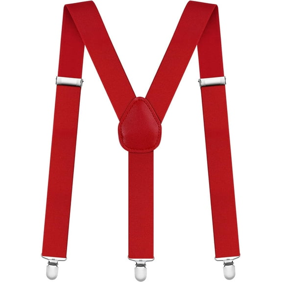 Mens Braces, Mens Suspenders with Strong Metal Clips, 3.5cm Wide Heavy Duty Suspenders, Adjustable Elastic Suspenders
