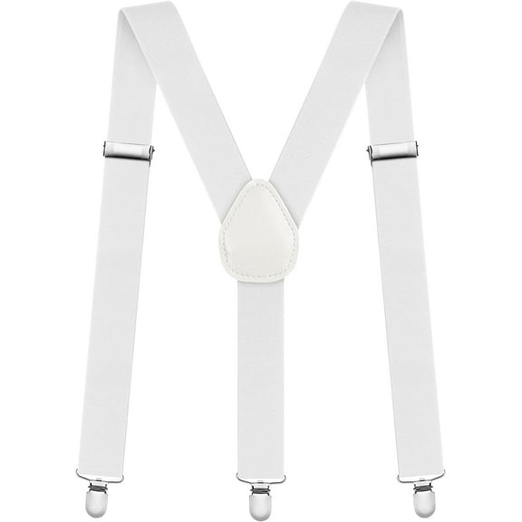 Mens Braces, Mens Suspenders with Strong Metal Clips, 3.5cm Wide Heavy Duty Suspenders, Adjustable Elastic Suspenders