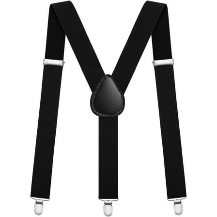 Mens Braces, Mens Suspenders with Strong Metal Clips, 3.5cm Wide Heavy Duty Suspenders, Adjustable Elastic Suspenders