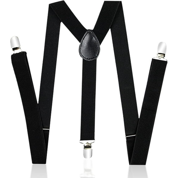 Mens Braces Suspenders Elastic Adjustable Heavy Duty Suspenders Y Back Suspenders Wide Thin Skinny Braces Unisex Y Shaped Braces Black Motorcycle Trouser Braces with Strong Clips Black Brown