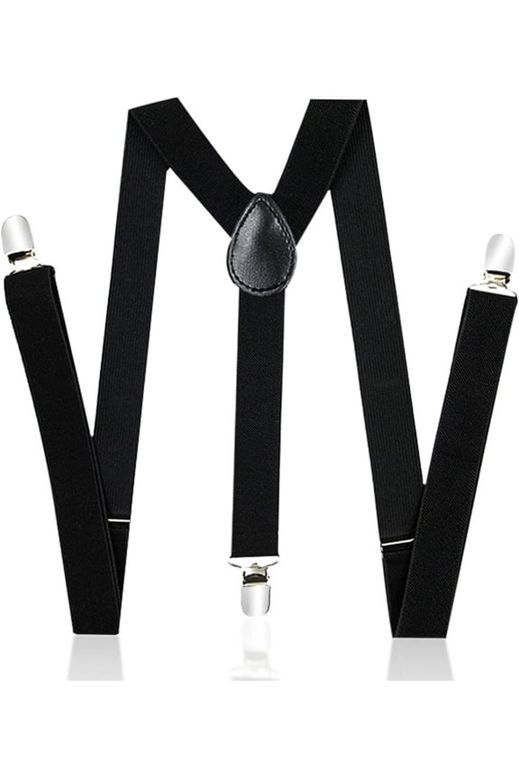 Mens Braces Suspenders Elastic Adjustable Heavy Duty Suspenders Y Back Suspenders Wide Thin Skinny Braces Unisex Y Shaped Braces Black Motorcycle Trouser Braces with Strong Clips Black Brown
