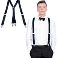 thumbnail image 1 of Mens Braces Trousers Braces, X Shape Trousers Braces for Men Heavy Duty Suspenders with Metal Clips Elastic Adjustable Mens Braces for Father's Day, Halloween, 1 of 1