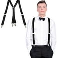 thumbnail image 1 of Mens Braces Trousers Braces, X Shape Trousers Braces for Men Heavy Duty Suspenders with Metal Clips Elastic Adjustable Mens Braces for Father's Day, Halloween, 1 of 1
