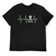 thumbnail image 1 of Mens Brain Cancer Awareness Heartbeat World Brain Tumor Day Sweat T-Shirt Black Large, 1 of 5