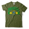 thumbnail image 1 of Mens Brasil Shirt Brazil Patriotic Flag Tee Brasil Unisex Shirt Brazil Traveler Lover Shirt (XX-Large Military Green), 1 of 6