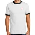 thumbnail image 1 of Mens Breast Cancer Awareness Ribbon 100% Cotton Ringer Tee Shirt, 3XL White/Black, 1 of 5