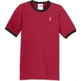 thumbnail image 1 of Mens Breast Cancer Awareness Ribbon 100% Cotton Ringer Tee Shirt, Large Red/Black, 1 of 5
