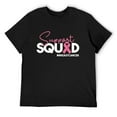 thumbnail image 1 of Mens Breast Cancer Support Squad Pink Ribbon Gift, Caregivers & + Short Sleeve T-Shirt Black Small, 1 of 5