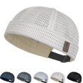 thumbnail image 1 of Mens Breathable Mesh Brimless Docker Cap Summer Adjustable Skullcap Flip Sailor Beanie Hat Outdoor Lightweight No Brim Daily Headwear Beige, 1 of 3