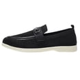 thumbnail image 1 of Mens Breathable Mesh Loafers with Horsebit Trim - Casual Office Slip On Comfort Shoes - Lightweight Walking Sneakers Black,Size 10, 1 of 9