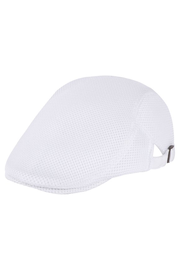 Mens Breathable Mesh Summer Duckbill Hat Newsboy Beret Ivy Cap Cabbie Flat Soft