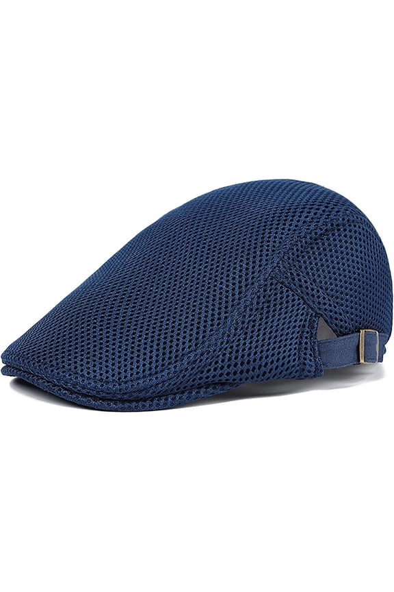Mens Breathable Mesh Summer Hat Adjustable Newsboy Beret Ivy Cap Cabbie Flat Cap