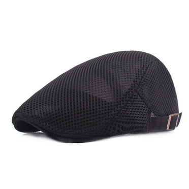 Mens Breathable Mesh Summer Hat Adjustable Newsboy Beret Ivy Cap Cabbie Flat Cap