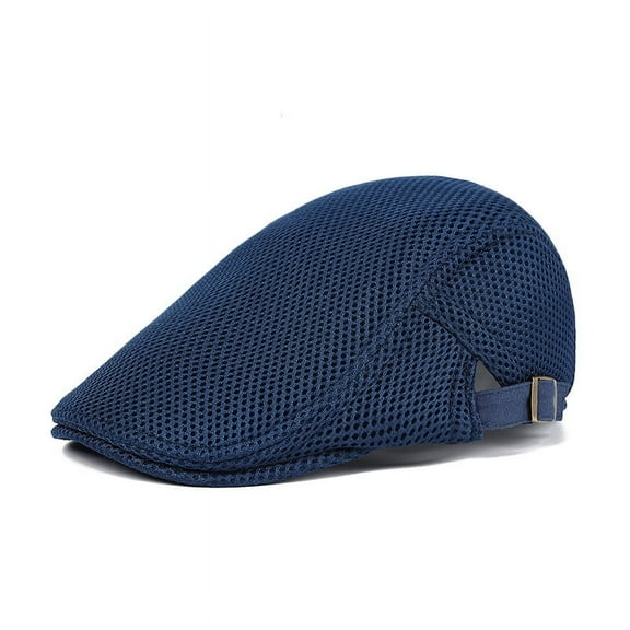 Mens Breathable Mesh Summer Hat Adjustable Newsboy Beret Ivy Cap Cabbie Flat Cap