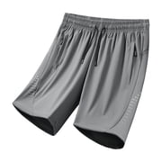 Mens Breathable Shorts with Zipper Pockets Summer Drawstring Gym Shorts for Training, Athletic Flexible Shorts