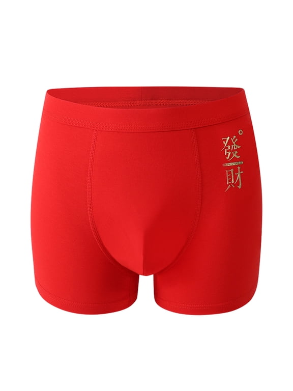 Mens Briefs Tbopshirt Mens Briefs Red Men's Mid-waist Briefs CottonSkin-friendly Breathable Wedding CelebrationBriefs,Mens Underwear Briefs,Gifts for Men
