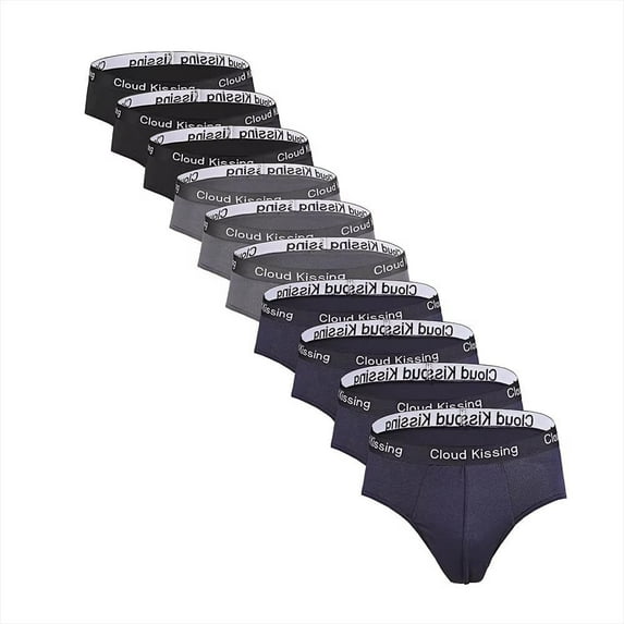 Mens Briefs Underwears Fashion Breathable Solid Color,10 Pack.
