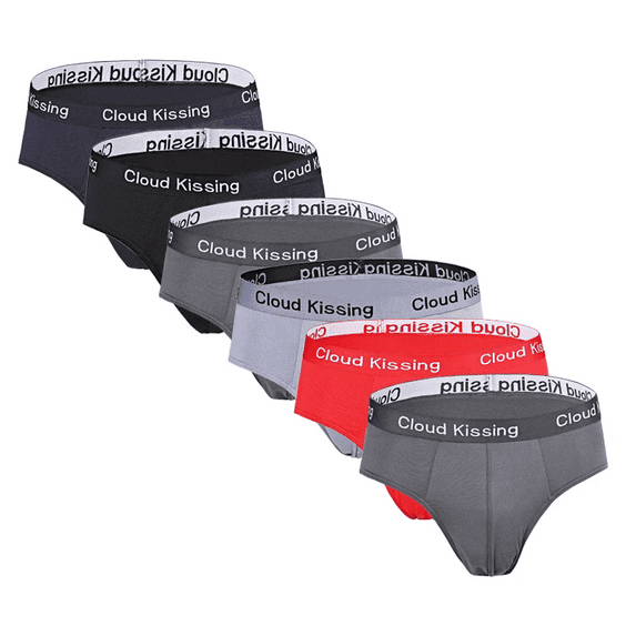 Mens Briefs Underwears Fashion Breathable Solid Color,6-Pack.