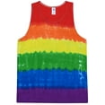 thumbnail image 1 of Mens Bright & Cheerful Cotton Tie Dye Tanktop, Large Pride Rainbow, 1 of 4