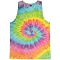 thumbnail image 1 of Mens Bright & Cheerful Cotton Tie Dye Tanktop, Large Reactive Rainbow, 1 of 4
