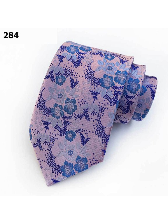 Mens Bright Color Floral Neck Ties High Grade Business 8CM Wide Tie Flower Print