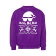 thumbnail image 1 of Mens Bro Ho Ho Deer Ugly Christmas Ugly Sweatshirt - Purple - Large, 1 of 1