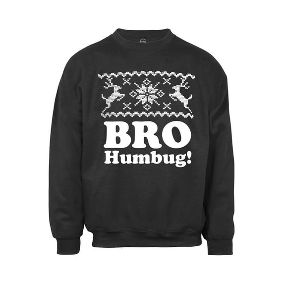 Mens Bro Humbug Ugly Christmas Ugly Sweatshirt - Black - Medium