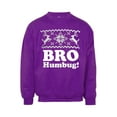 thumbnail image 1 of Mens Bro Humbug Ugly Christmas Ugly Sweatshirt - Purple - Small, 1 of 1