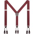 thumbnail image 1 of Mens Brown Button End Suspenders - Adjustable Elastic Y Shape Tuxedo Suspender, 1 of 1