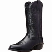 Mens Classic Western Style Boots, Embroidery Mid Calf Slip On Boots Stable Heel Daily Walking Footwear