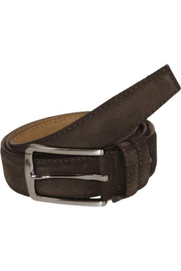 Mens Classic Genuine Suede Soft Leather Belt PIERO ROSSI From Turkey # Brown-C