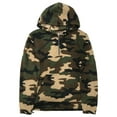 thumbnail image 1 of Mens Brown & Green Camo Quarter Zip Hoodie Jacket Camouflage Medium, 1 of 1